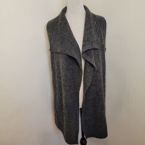 Gap Sleeveless Cardigan Women’s Small  Gray Open Front Knit Sweater 31” Length